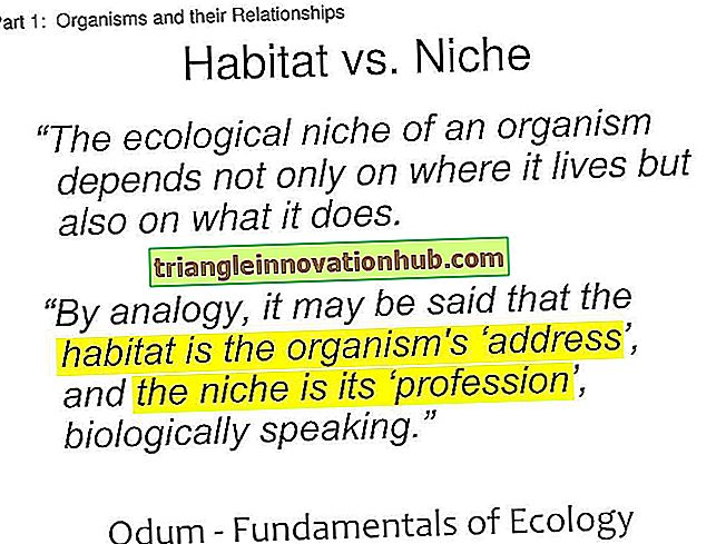 Notes sur l'habitat et la niche - écologie